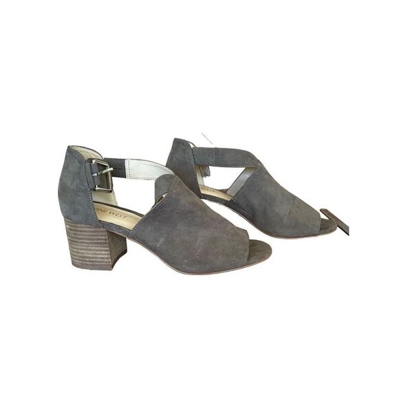 NIne West Womens Gray Suede Adjustable Strap Open Toe Block Heel Sandal Size 8.5 - Picture 6 of 7